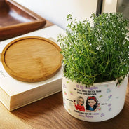 Mom - Daughters (Adult),Gift For Daughter,Love - To My Daughter Granddaughter - Personalized Ceramic Plant Pot