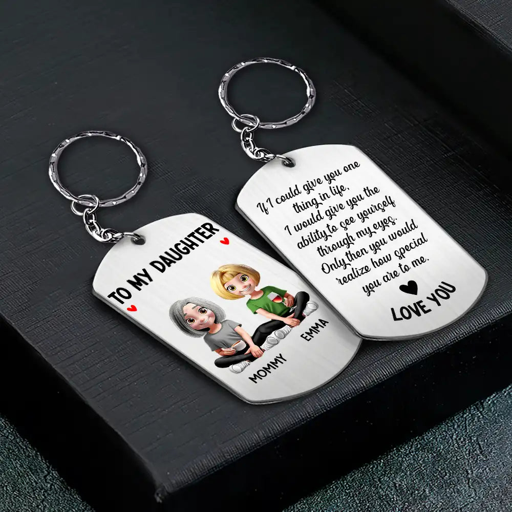 Mom,Daughters (Adult),Gift For Daughter,Happy - To My Daughter Mom & Daughter Keepsake - Personalized Aluminum Keychain