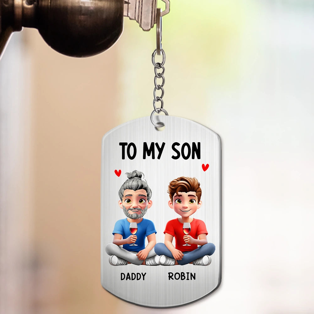 Mom,Daughters (Adult),Gift For Daughter,Happy - To My Daughter Mom & Daughter Keepsake - Personalized Aluminum Keychain