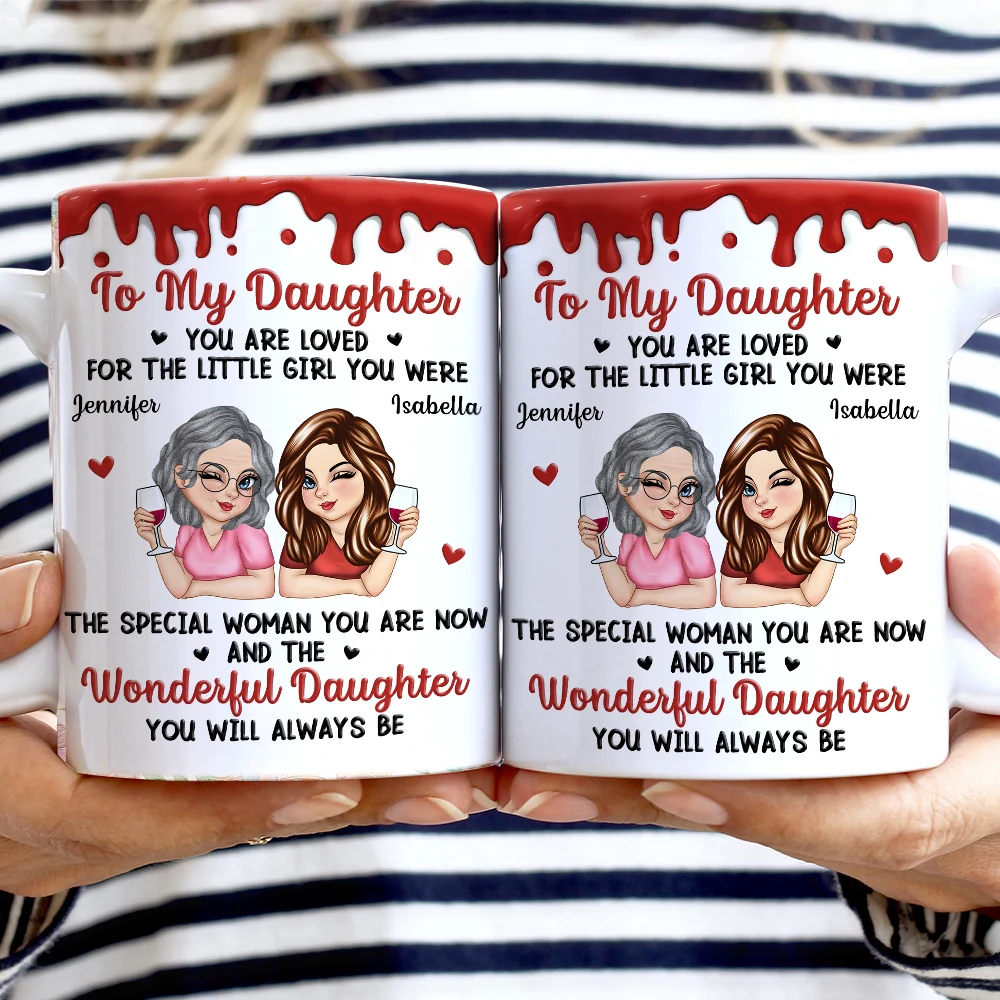 Mom - Daughters (Adult),Mom - Sons,Happy - To My Daughter To My Son You Will Always Be - Personalized White Edge-to-Edge Mug