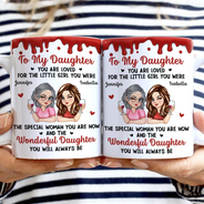 Mom - Daughters (Adult),Mom - Sons,Happy - To My Daughter To My Son You Will Always Be - Personalized White Edge-to-Edge Mug
