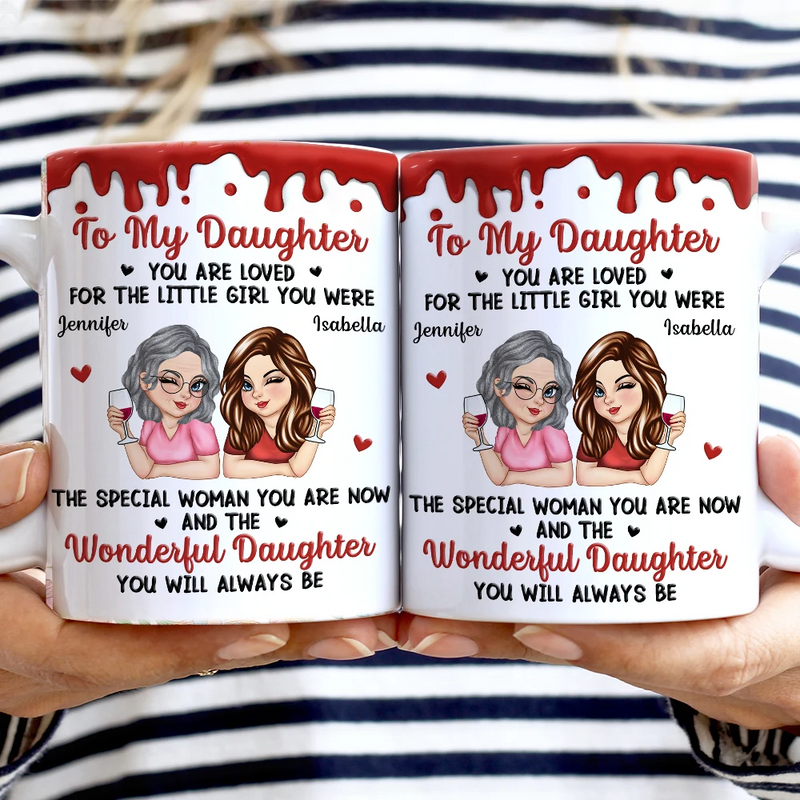 Mom - Daughters (Adult),Mom - Sons,Happy - To My Daughter To My Son You Will Always Be - Personalized White Edge-to-Edge Mug