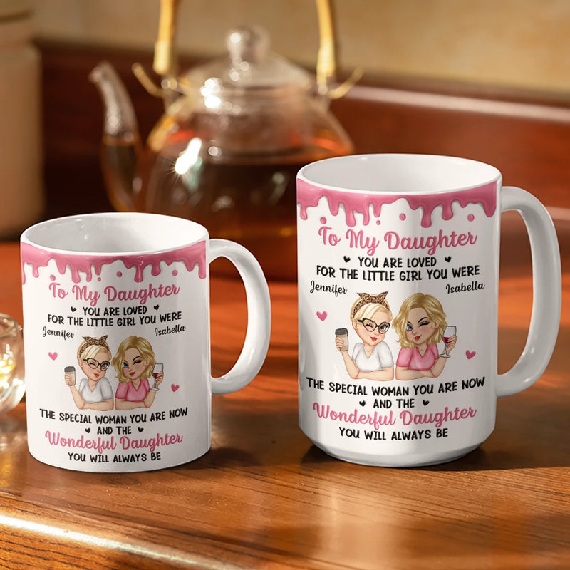 Mom - Daughters (Adult),Mom - Sons,Happy - To My Daughter To My Son You Will Always Be - Personalized White Edge-to-Edge Mug