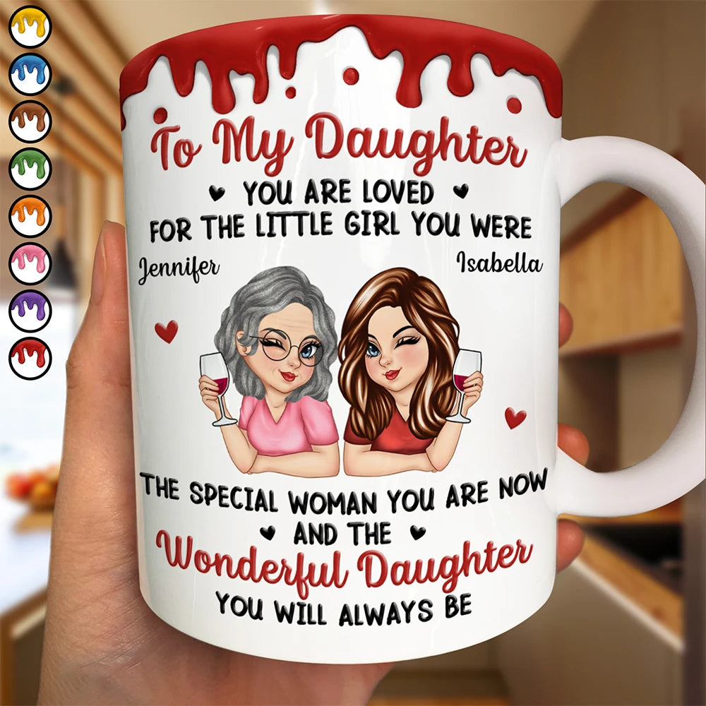 Mom - Daughters (Adult),Mom - Sons,Happy - To My Daughter To My Son You Will Always Be - Personalized White Edge-to-Edge Mug