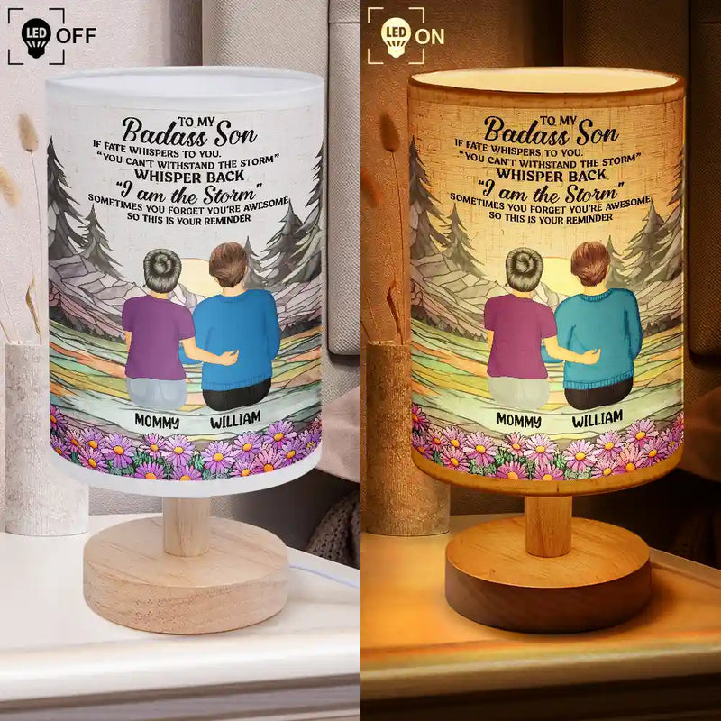 Love,Gift For Mother,Gift For Wife,Gift For Women,Mom - Daughters (Adult),Mom - Children - To My Daughter Whisper Back I Am The Storm - Personalized Fabric Lamp