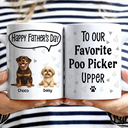 Dog Dad,Dog Mom,Dog Lovers - To My Favorite Poo Picker Upper Dog Dad Fun 3D Effect Dogs - Personalized Mug