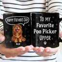Dog Dad,Dog Mom,Dog Lovers - To My Favorite Poo Picker Upper Dog Dad Fun 3D Effect Dogs - Personalized Mug