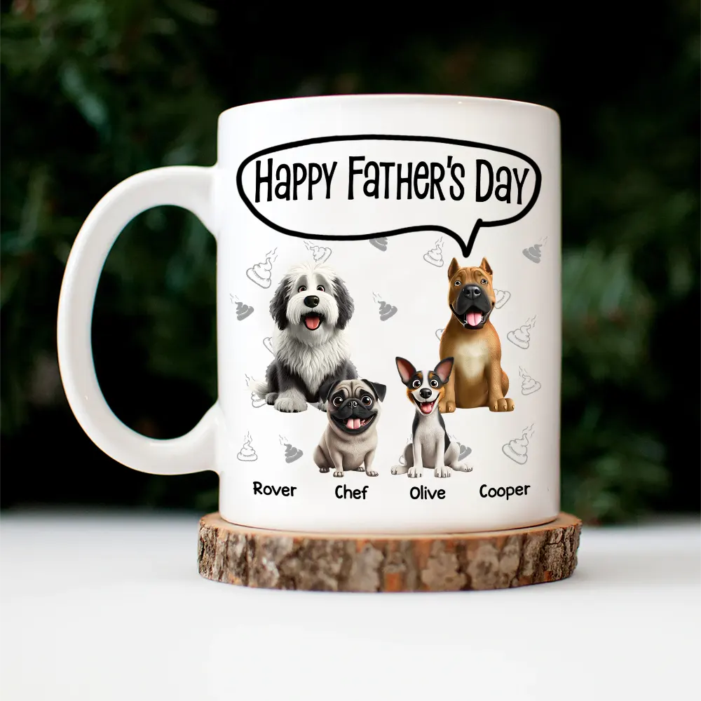Dog Dad,Dog Mom,Dog Lovers - To My Favorite Poo Picker Upper Dog Dad Fun 3D Effect Dogs - Personalized Mug