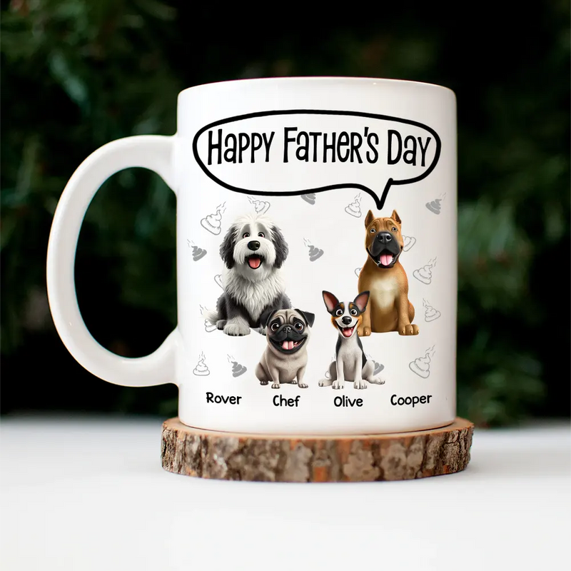 Dog Dad,Dog Mom,Dog Lovers - To My Favorite Poo Picker Upper Dog Dad Fun 3D Effect Dogs - Personalized Mug
