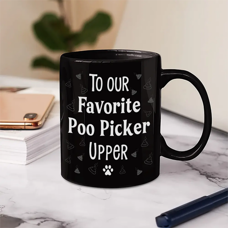 Dog Dad,Dog Mom,Dog Lovers - To My Favorite Poo Picker Upper Dog Dad Fun 3D Effect Dogs - Personalized Mug