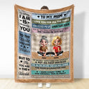 Gift For Mother, Mom - Daughters (Adult), Gift For Daughter, Family, Happy - To My Mom To My Daughter 3D Effect - Personalized Fleece Blanket, Sherpa Blanket