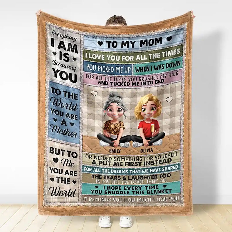 Gift For Mother, Mom - Daughters (Adult), Gift For Daughter, Family, Happy - To My Mom To My Daughter 3D Effect - Personalized Fleece Blanket, Sherpa Blanket
