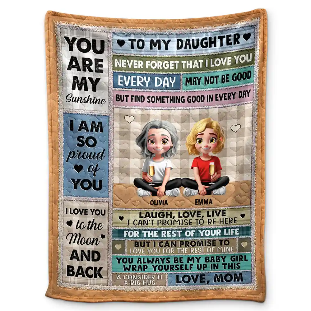 To My Mom To My Daughter 3D Effect - Personalized Fleece Blanket, Sherpa Blanket