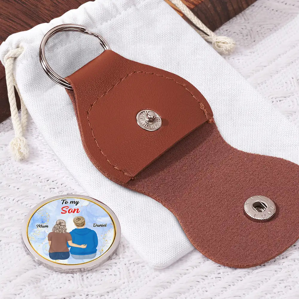 Gift For Daughter,Gift For Son,Gift For Grandkids,Happy,Gift For Women,Gift For Men - To My Son Daughter Never Forget That I Love You - Personalized Leather Pocket Hug