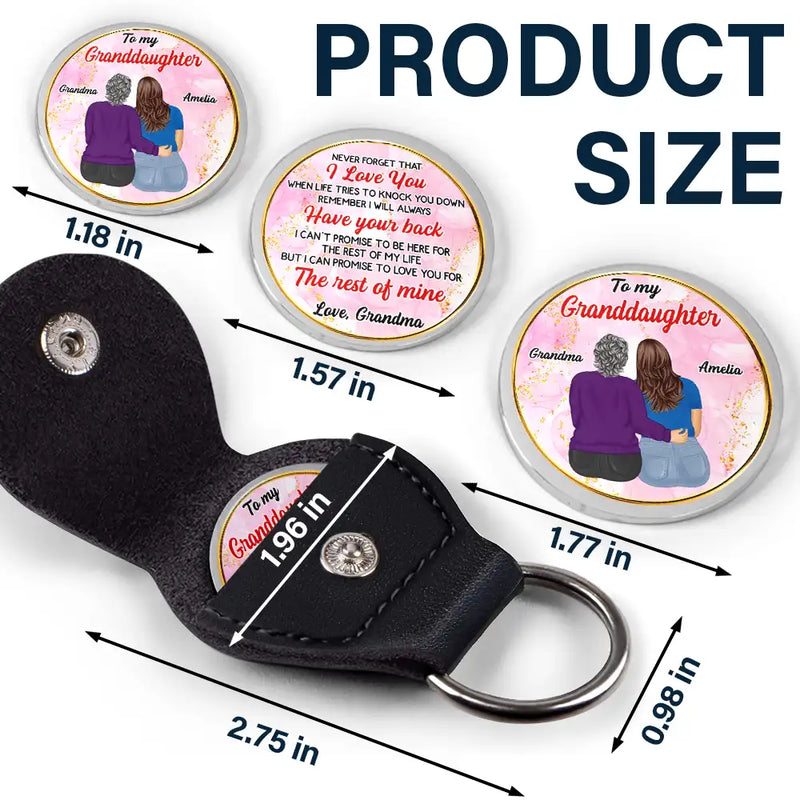 Gift For Daughter,Gift For Son,Gift For Grandkids,Happy,Gift For Women,Gift For Men - To My Son Daughter Never Forget That I Love You - Personalized Leather Pocket Hug