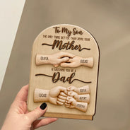 Top Market,Gift For Son,Gift For Children,Proud,Vector - To My Son Watching You Be A Dad - Personalized Custom Shaped Wooden Plaque