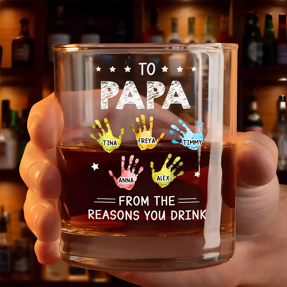 To Papa From The Reason You Drink - Personalized Whiskey Glass