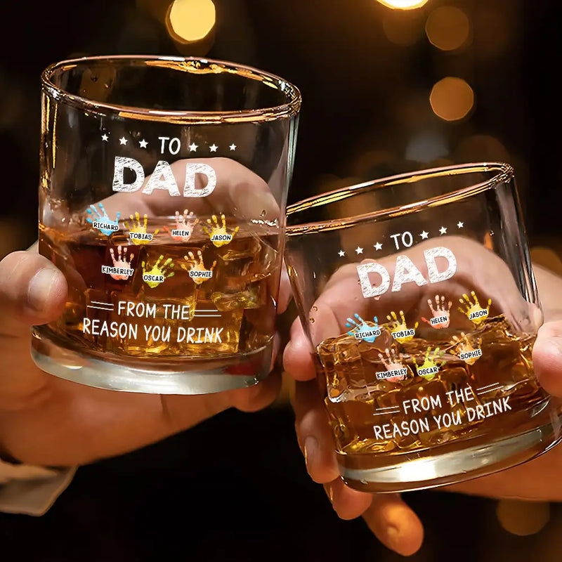 Gift For Father,Gift For Grandpa,Funny - To Papa From The Reason You Drink - Personalized Whiskey Glass