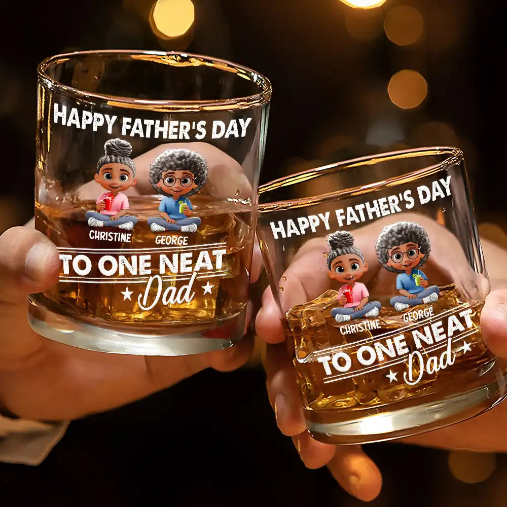 Gift For Father - To The Neat Dad - Personalized Whiskey Glass