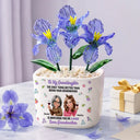 To My Daughter Granddaughter - Personalized Glass Flower Plant Pot