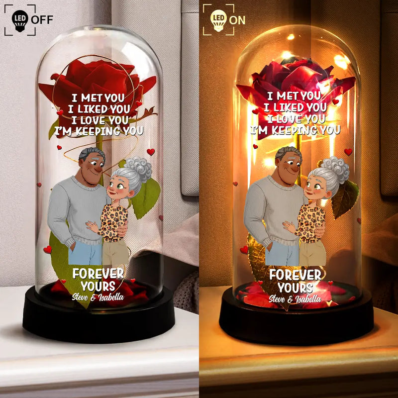 Gift For Couples,Gift For Wife,Gift For Girlfriend,LGBT,Love - Together And Forever Yours Hugging Couple - Personalized Everlasting Rose Dome Lamp