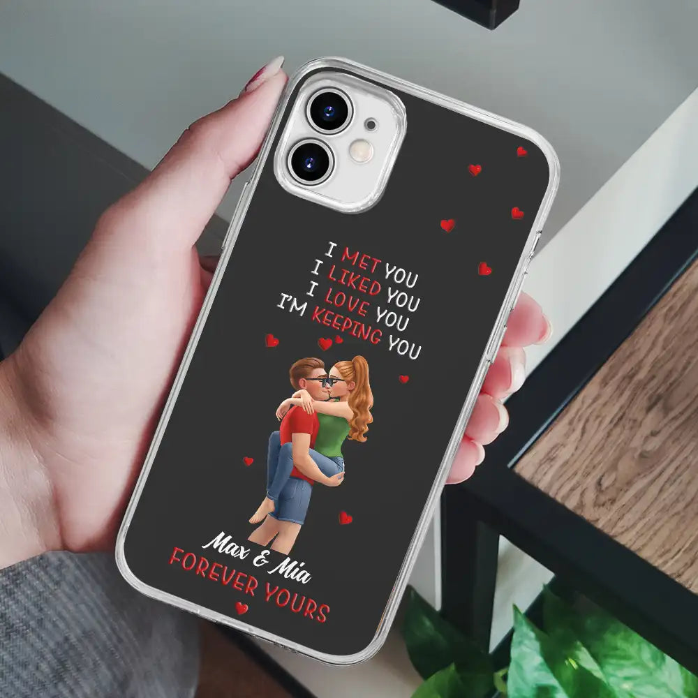 Gift For Couples, Gift For Husband, Gift For Wife, Gift For Girlfriend, LGBT, Love - Together And Forever Yours Kissing Couple - Personalized Clear Phone Case