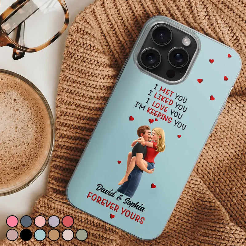 Gift For Couples, Gift For Husband, Gift For Wife, Gift For Girlfriend, LGBT, Love - Together And Forever Yours Kissing Couple - Personalized Clear Phone Case