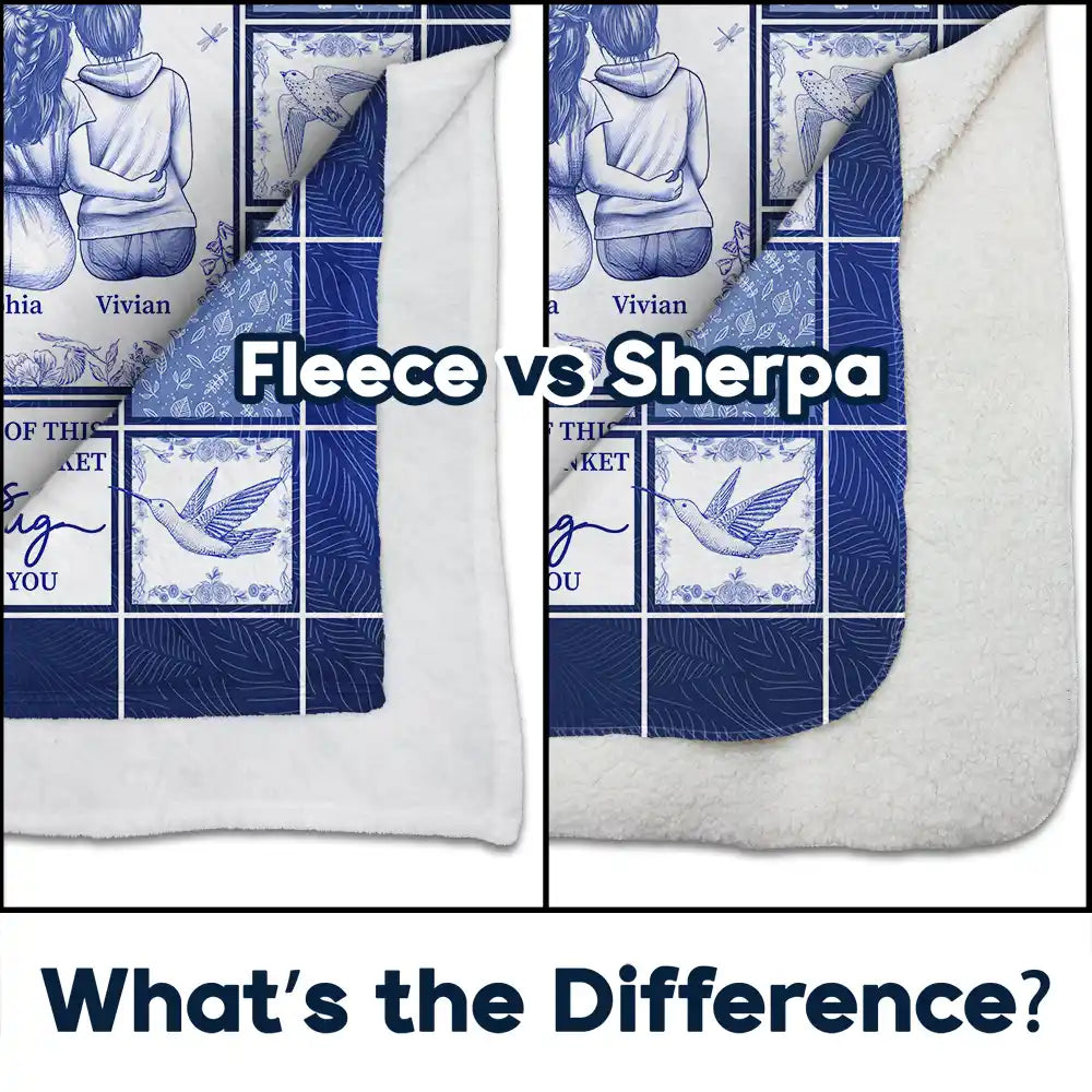 Gift For Yourself,Gift For Women,Gift For Aunt,Gift For Mother,Gift For Daughter,Gift For Sisters,Gift For Bestie,Love - Toile De Jouy A Hug From Me - Personalized Fleece Blanket, Sherpa Blanket