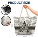 Gift For Wife, Gift For Girlfriend, Gift For Yourself, Gift For Women, Gift For Mother, Gift For Grandma, Beach, Summer, Love - Toile De Jouy Beach Pattern Monogram - Personalized Beach Bag