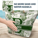 Gift For Wife, Gift For Girlfriend, Gift For Yourself, Gift For Women, Gift For Mother, Gift For Grandma, Beach, Summer, Love - Toile De Jouy Beach Pattern Monogram - Personalized Beach Bag