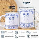 Gift For Sibling, Gift For Sisters, Love - Toile De Jouy Birth Flower Sisters From The Same Garden - Personalized White Edge-to-Edge Mug