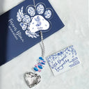 Cat Lovers,Cat Mom,Cat Dad,Pet Lovers,Pet Mom,Pet Dad,Memorial,Sad - Toile De Jouy Cat Forever Bloom - Personalized Heart Crystal Suncatcher