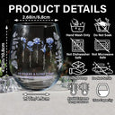 Gift For Bestie,Love - Toile Birth Flower Grow An Old Friend Bestie - Personalized Stemless Wine Glass