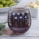 Gift For Bestie,Love - Toile Birth Flower Grow An Old Friend Bestie - Personalized Stemless Wine Glass