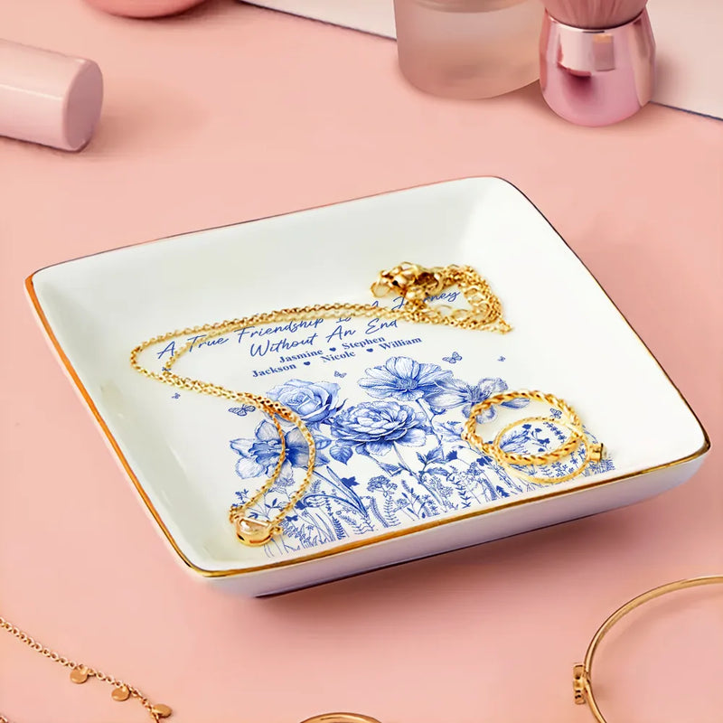 Gift For Bestie, Love - Toile Birth Flower It Takes A Long Time To Grow An Old Friend - Personalized Ring Dish