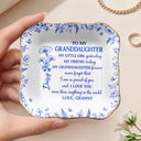 Icon,Gift For Daughter,Gift For Women,Happy,Gift For Grandkids - Toile Birth Flower My Daughter Forever - Personalized Ring Dish