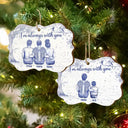 Gift For Yourself,Gift For Women,Gift For Men,Family,Memorial,Sad - Toile De Jouy Angel Always With You - Personalized Custom Shaped Wooden Ornament