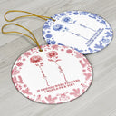 Gift For Yourself,Gift For Women,Gift For Bestie,Old Best friends,Love,Christmas - Toile De Jouy Birth Flower Grow An Old Friend - Personalized Circle Ceramic Ornament