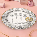 Gift For Yourself,Gift For Women,Gift For Bestie,Old Best friends,Love - Toile De Jouy Birth Flower Grow An Old Friend - Personalized Round Ring Dish