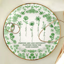 Gift For Yourself,Gift For Women,Gift For Bestie,Old Best friends,Love - Toile De Jouy Birth Flower Grow An Old Friend - Personalized Round Ring Dish
