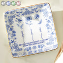 Gift For Sibling,Gift For Sisters,Love - Toile De Jouy Birth Flower Sisters From The Same Garden - Personalized Ring Dish