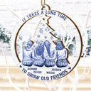 Gift For Women, Gift For Bestie, Love, Christmas - Toile De Jouy Christmas Grow An Old Friend - Personalized Custom Shaped Wooden Ornament