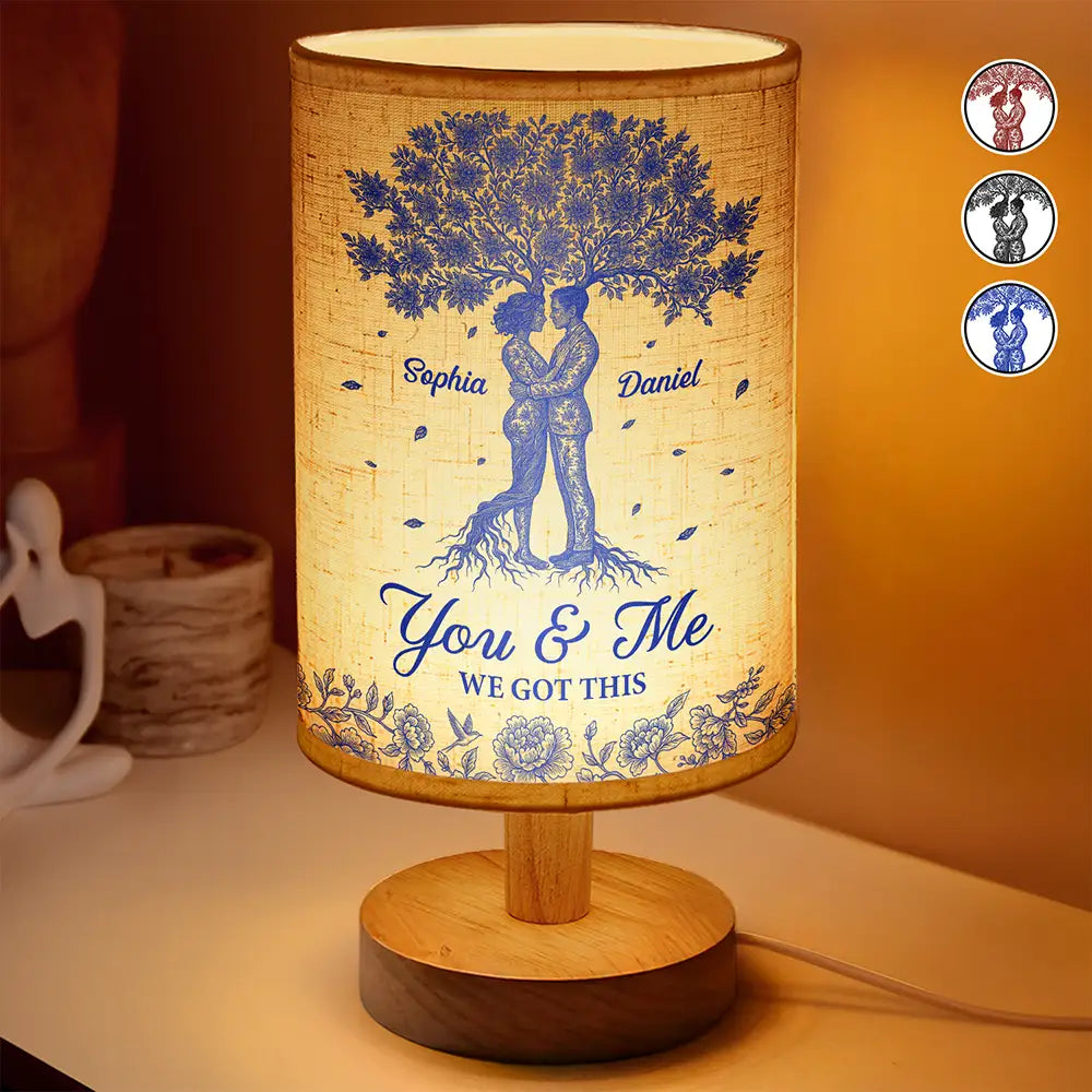 Toile De Jouy Couple You And Me We Got This - Personalized Fabric Lamp