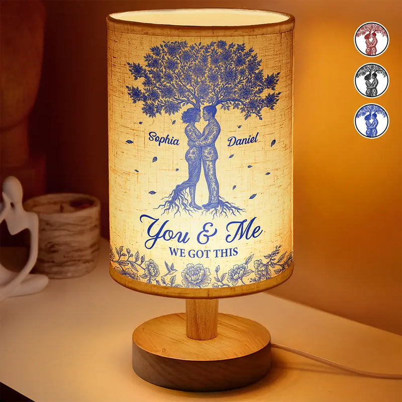 Old Couples,Gift For Husband,Gift For Wife,Gift For Boyfriend,Gift For Girlfriend,Love - Toile De Jouy Couple You And Me We Got This - Personalized Fabric Lamp