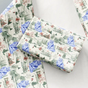 Pet Lovers, Happy - Toile De Jouy Dog Cat Winter Town - Personalized Wrapping Paper