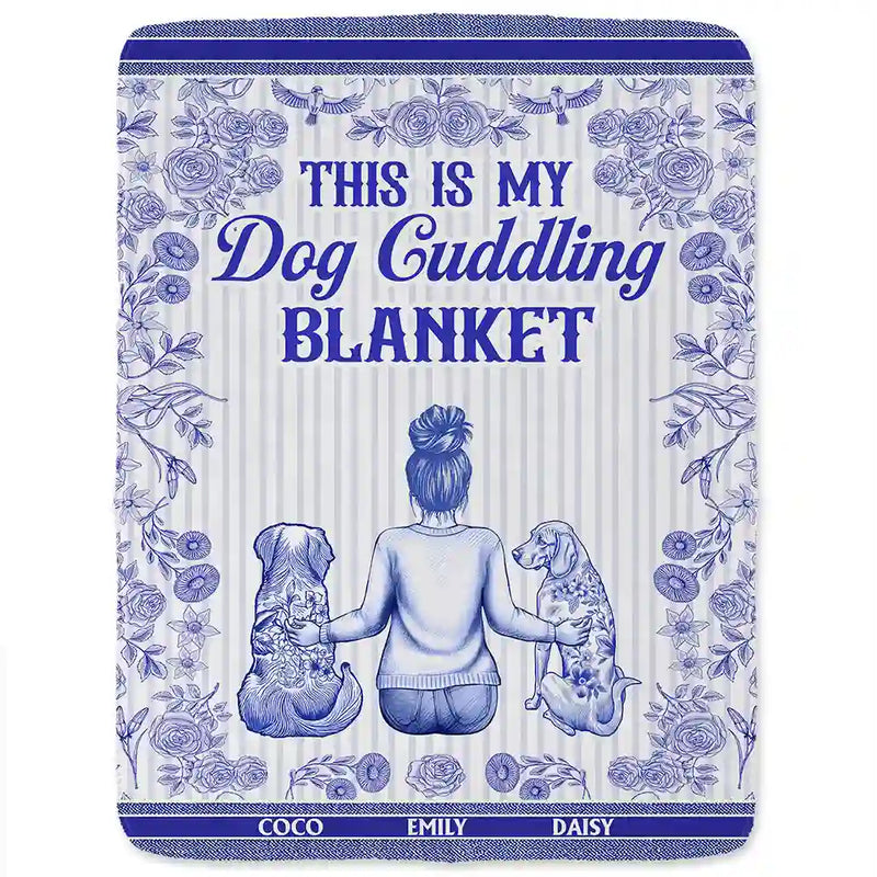 Dog Lovers,Dog Mom,Dog Dad,Pet Lovers,Pet Mom,Pet Dad,Love - Toile De Jouy Dog Cuddling Blanket - Personalized Fleece Blanket, Sherpa Blanket