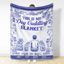 Dog Lovers,Dog Mom,Dog Dad,Pet Lovers,Pet Mom,Pet Dad,Love - Toile De Jouy Dog Cuddling Blanket - Personalized Fleece Blanket, Sherpa Blanket