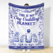 Dog Lovers,Dog Mom,Dog Dad,Pet Lovers,Pet Mom,Pet Dad,Love - Toile De Jouy Dog Cuddling Blanket - Personalized Fleece Blanket, Sherpa Blanket