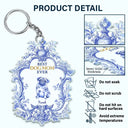 Pet Lovers, Dog Lovers - Toile De Jouy Dog Mom - Personalized Acrylic Keychain