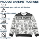 Pet Lovers,Pet Mom,Pet Dad,Dog Lovers,Dog Mom,Dog Dad,Christmas,Happy - Toile De Jouy Feliz Navidog - Personalized Unisex Ugly Sweater